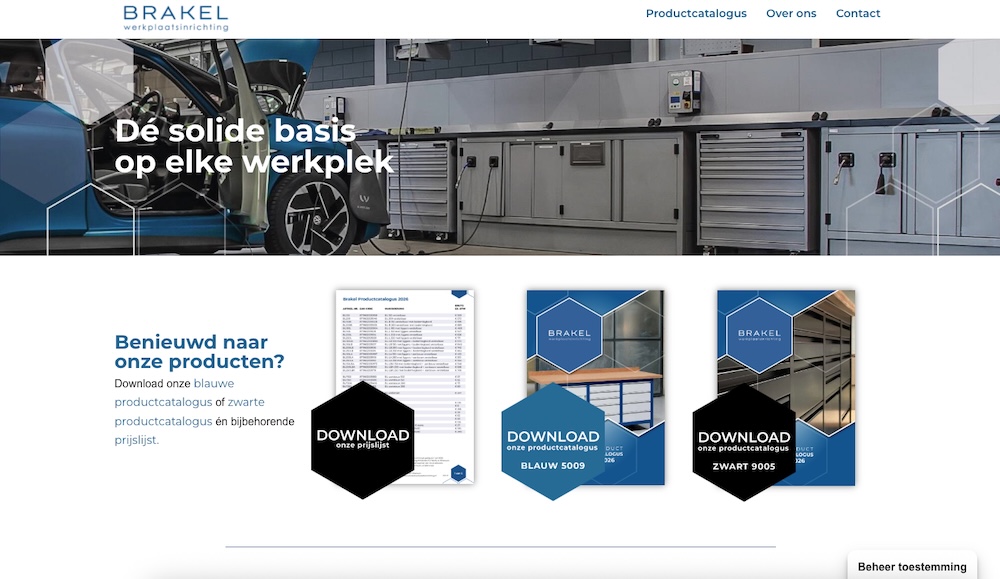 Brakel Werkplaatsinrichting website | 2xCeed sales, marketing & IT