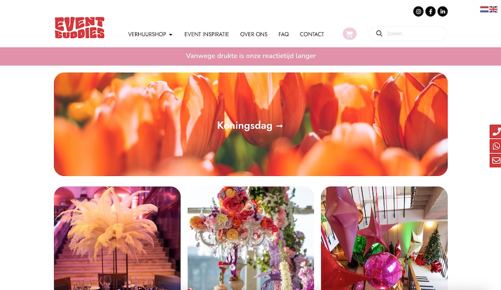 Eventbuddies website | 2xCeed sales, marketing & IT
