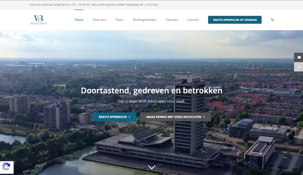 Willems van Bladel Advocaten website | 2xCeed sales, marketing & IT